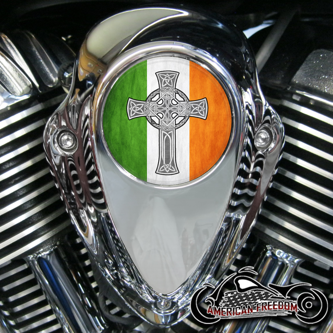 Indian Thunder Stroke Horn Insert - Celtic Cross Irish Flag
